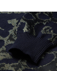 Dries Van Noten Leopard Intarsia Cotton Blend Sweater