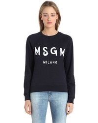 MSGM Logo Cotton Jersey Sweatshirt