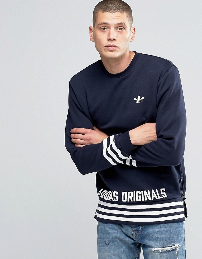 ål hed kedelig adidas Originals Street Pack Crew Sweatshirt In Blue Az1126, $60 | Asos |  Lookastic