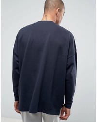 Asos Oversized Sweatshirt With Stepped Hem
