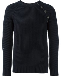 Pierre Balmain Button Detail Ribbed Sweater