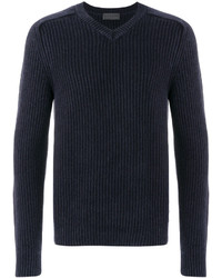 Iris von Arnim Ribbed V Neck Pullover