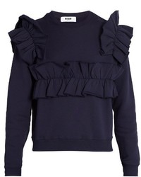 MSGM Ruffled Cotton Jersey Sweatshirt