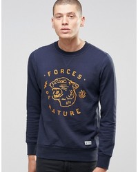 Element Sweatshirt With Forces Of Nature Print In Navy