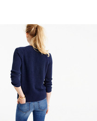 J.Crew Textured Cotton Sweater With Anchor Buttons