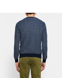 Incotex Textured Mlange Linen And Cotton Blend Sweater