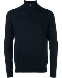Z Zegna Zipped Roll Neck Pullover