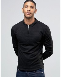 Bellfield Zip Detail Knitted Polo Sweater