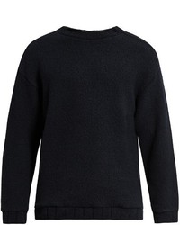 TOMORROWLAND Zip Detail Wool Blend Fleece Sweater