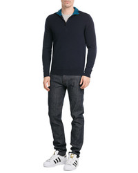 Burberry Zip Front Cashmere Pullover
