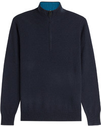 Burberry Zip Front Cashmere Pullover