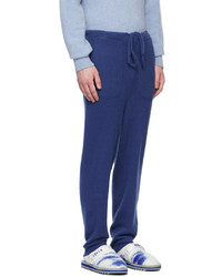 The Elder Statesman Blue Cashmere Heavy Lounge Pants