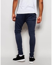 Asos Brand Extreme Super Skinny Joggers In Blue Marl