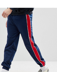 Reclaimed Vintage Inspired Track Trousers In Navy With Red Stripe
