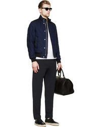 Valentino Navy Blue Slouched Lounge Pants