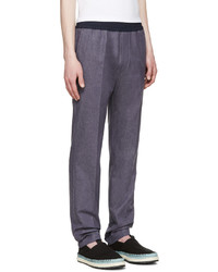 MSGM Navy Chambray Trousers