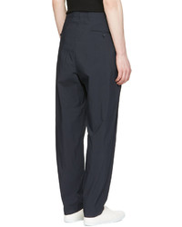 Undecorated Man Navy Pleated Drawstring Trousers