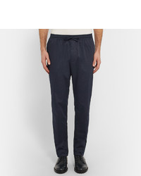 Tomas Maier Navy Tapered Stretch Cotton Suit Trousers