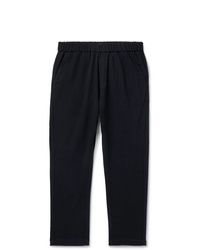 Barena Navy Tapered Stretch Virgin Wool Drawstring Trousers