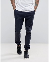 Asos Skinny Woven Joggers In Navy