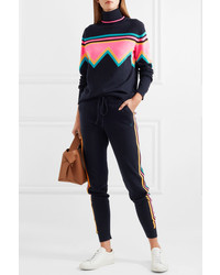 Chinti and Parker Striped Cashmere And Wool Blend Track Pants
