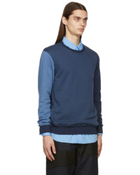 Comme Des Garcons SHIRT Blue Colorblock Sweatshirt