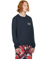 Valentino Navy Cotton Sweatshirt