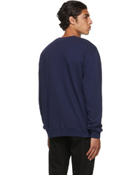 John Elliott Navy Oversized Pullover Sweatshirt