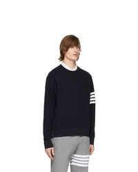 Thom Browne Navy Waffle 4 Bar Classic Sweatshirt