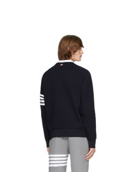 Thom Browne Navy Waffle 4 Bar Classic Sweatshirt