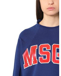 MSGM Oversized Printed Cotton Sweatshirt
