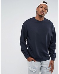 Asos Oversized Sweatshirt In Navy