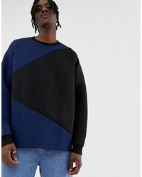 ASOS DESIGN Oversized Sweatshirt In Scuba With Colour Blocking