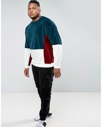 Asos Plus Oversized Cut Sew Sweatshirt In Velour