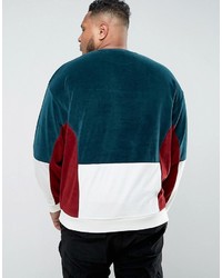 Asos Plus Oversized Cut Sew Sweatshirt In Velour