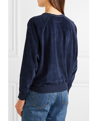 The Great The College Cotton Blend Velour Sweatshirt