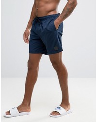 Asos Swim Shorts In Navy With Rubber Triangle Patch In Mid Length