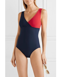 Karla Colletto Helene Wrap Effect Two Tone Swimsuit