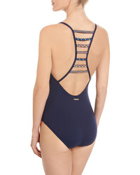 Vince Camuto Strappy Ladder Back One Piece Swimsuit Navy