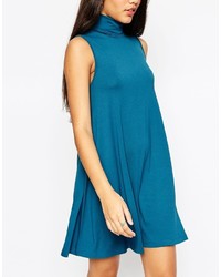 Asos Collection Sleeveless Swing Dress With Turtleneck
