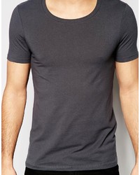 Asos Brand Muscle T Shirt With Scoop Neck In Ebony