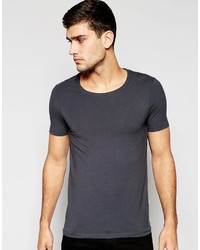 Asos Brand Muscle T Shirt With Scoop Neck In Ebony
