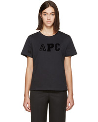 A.P.C. Navy Collegien Logo T Shirt