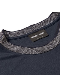 Giorgio Armani Slim Fit Contrast Trimmed Jersey T Shirt