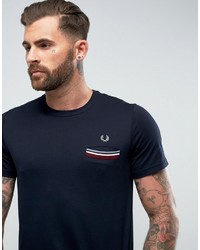 Fred Perry Tipped Pocket T Shirt In Navy