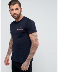 Fred Perry Tipped Pocket T Shirt In Navy