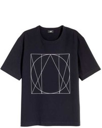 H&M Woven T Shirt With Motif