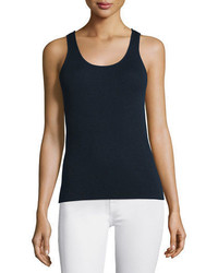 Neiman Marcus Cashmere Collection Superfine Ribbed Tank