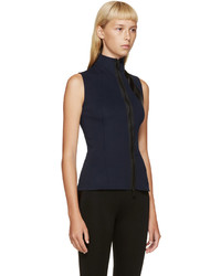 Paco Rabanne Navy And Black Zippered Tank Top