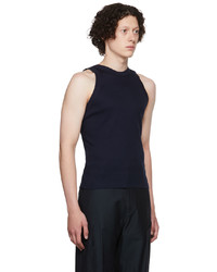 Dion Lee Navy Harness Back Tank Top